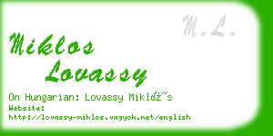 miklos lovassy business card